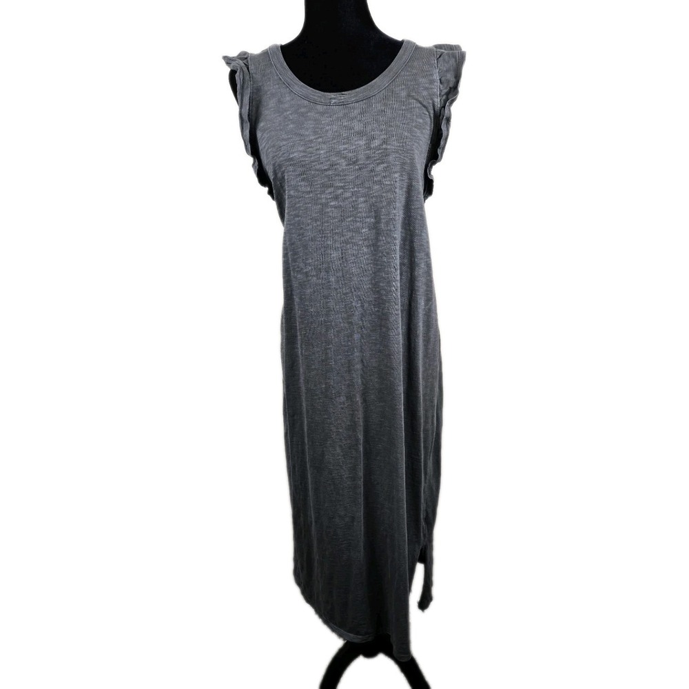 Universal Thread Women's Size XXL Gray Ruffle Sleeve Midi Dress‎ | 100% Cotton |